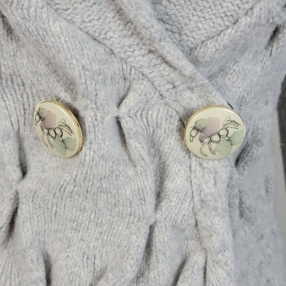 Anthropologie Leifsdottir Wool Shawl Neck Button Pin Tuck Cardigan Sweater XS - Picture 8 of 15